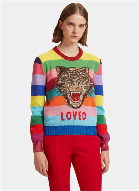 gucci jumper women's sale|gucci tiger sweater women.